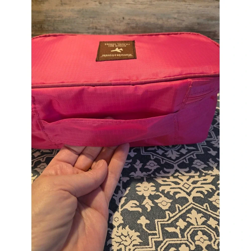 RONG BEI TRAVEL SERIES Pink‎ Cosmetic Bag Lingerie Jewelry Meds Organizer